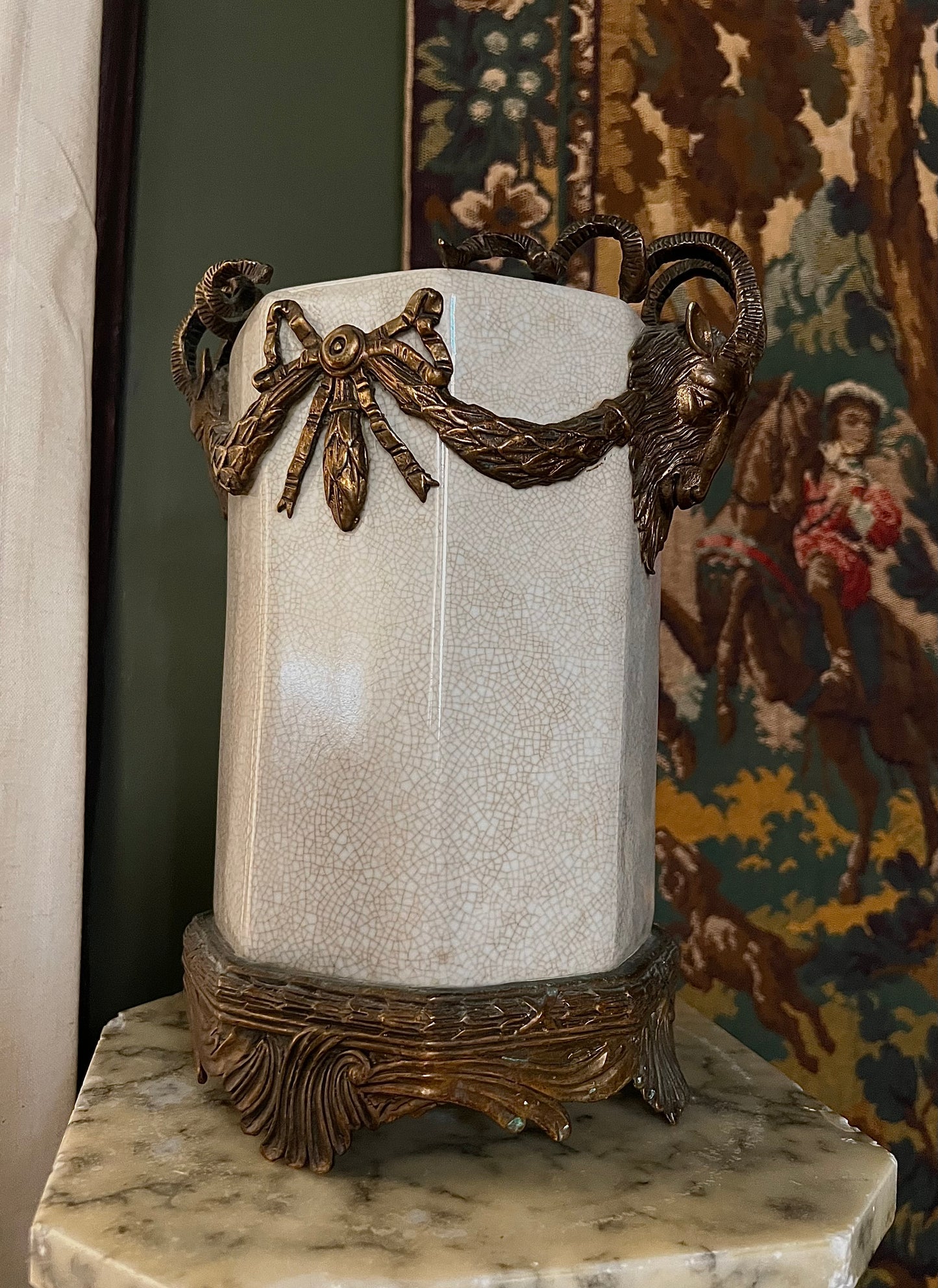 Antique Bronze Mounted Porcelain Vase