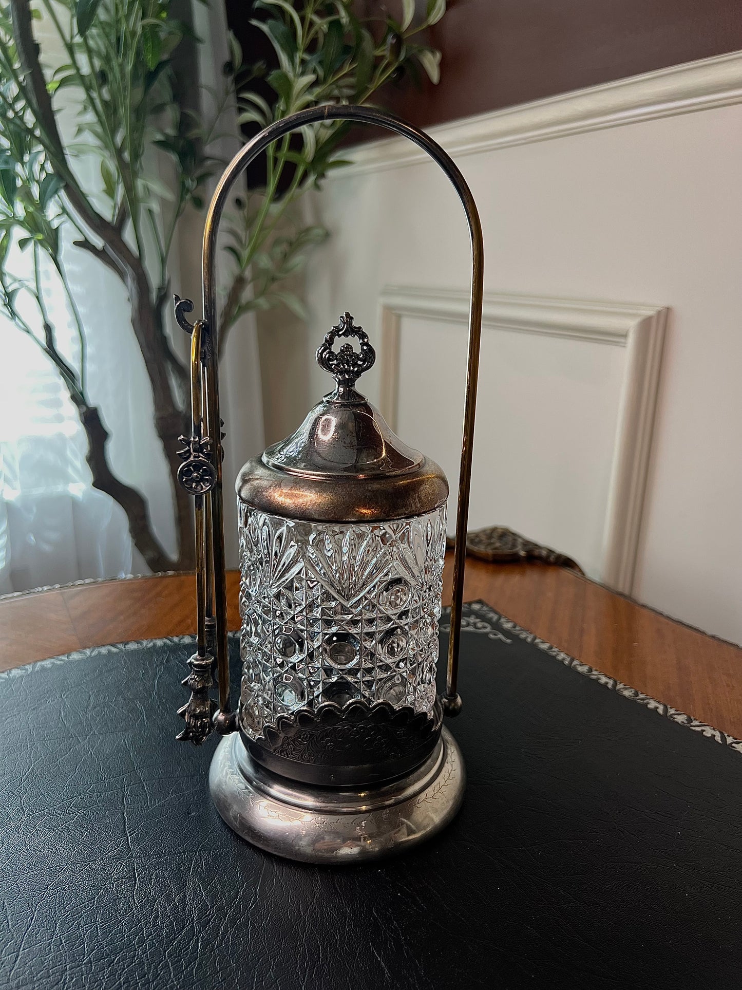 Antique Quadruple Silver Plated Pickle Castor