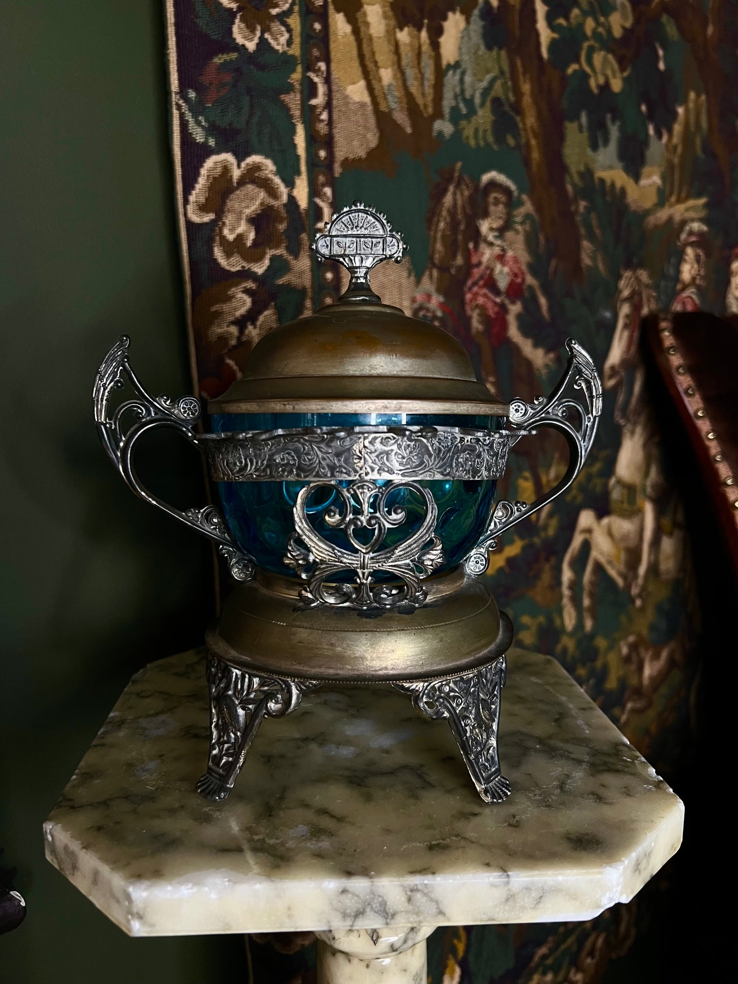 J Roger’s Silver Sugar Bowl/Spoon holder