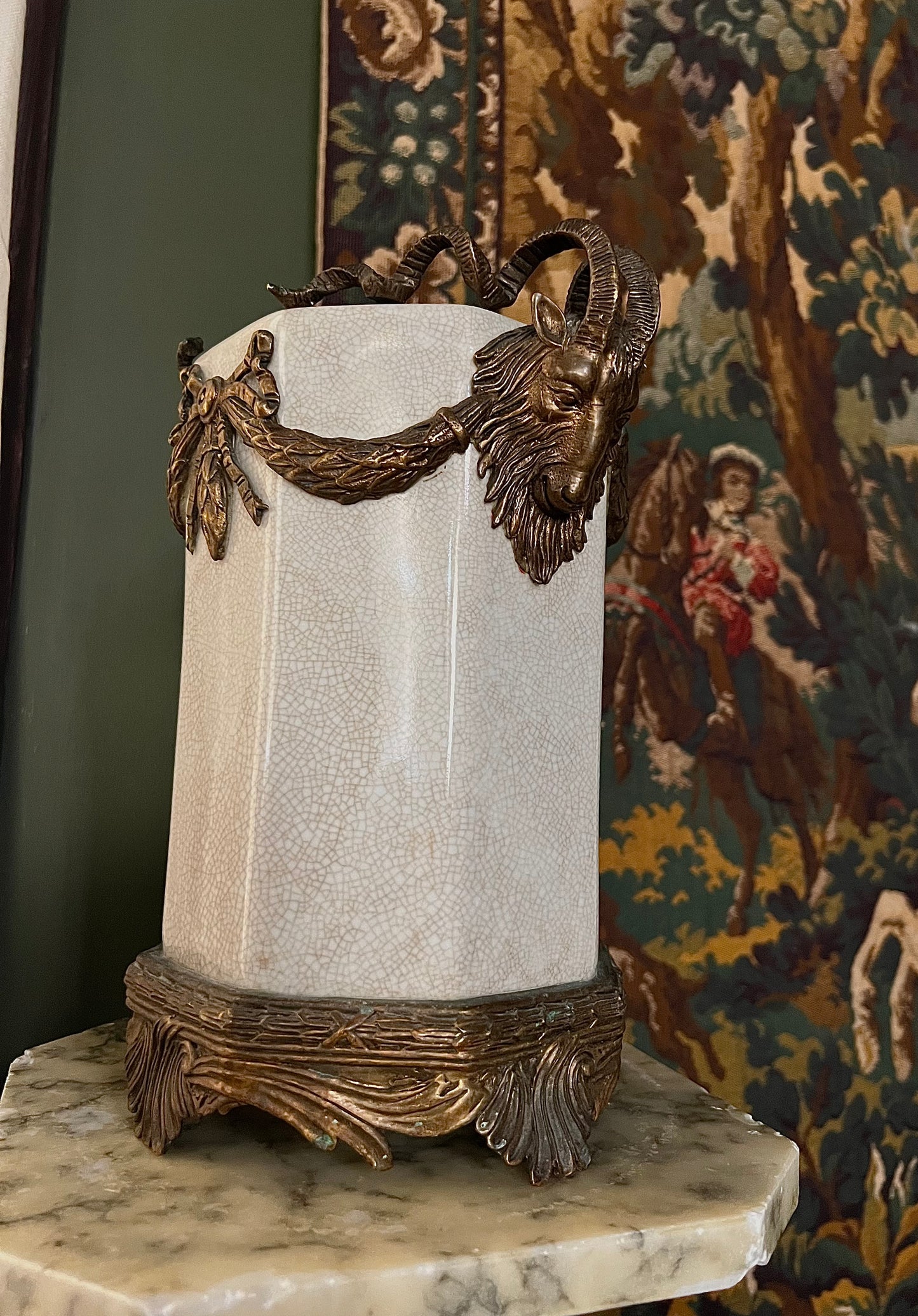Antique Bronze Mounted Porcelain Vase