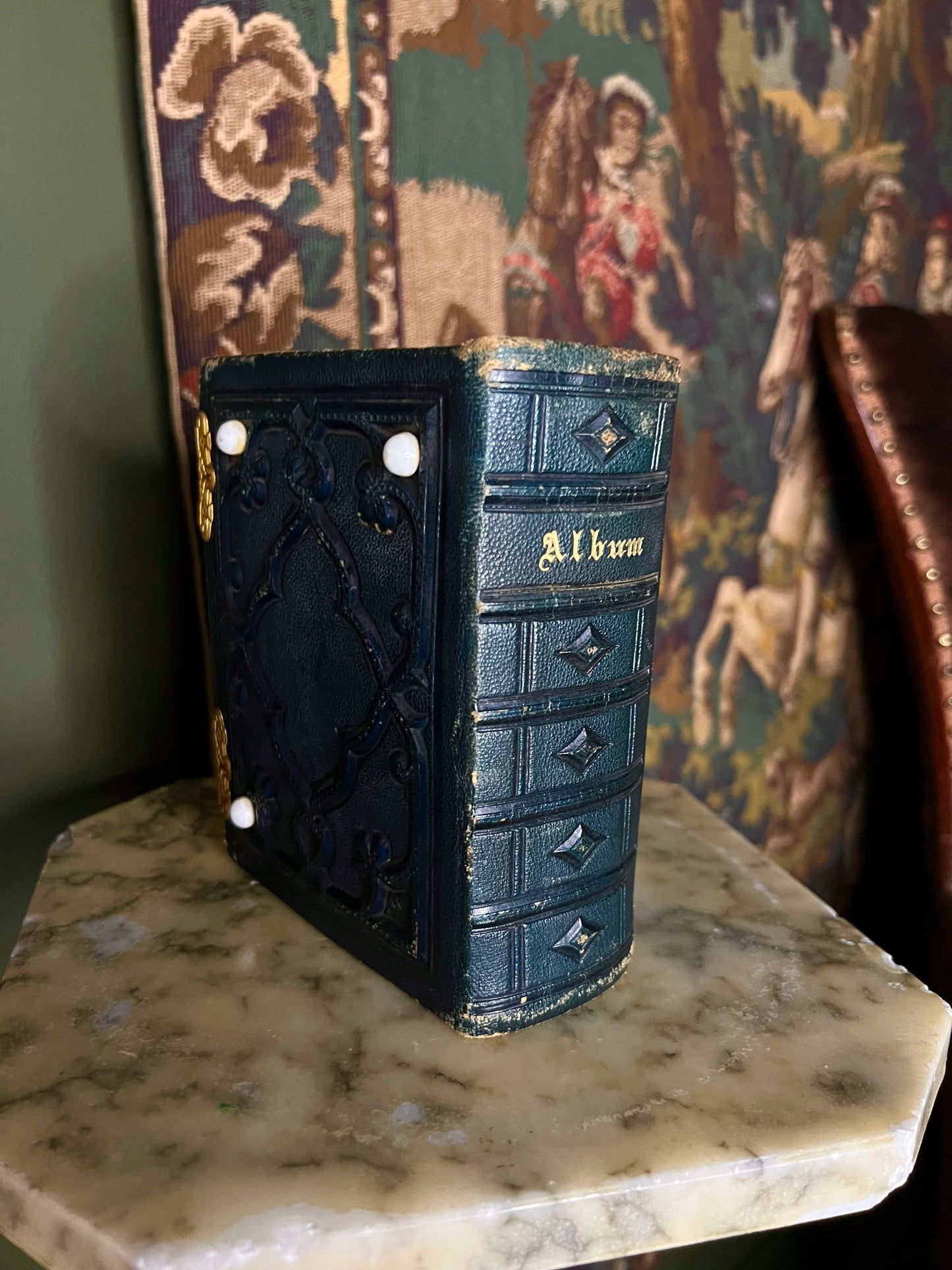 Antique Album with Brass Leaf Hinges