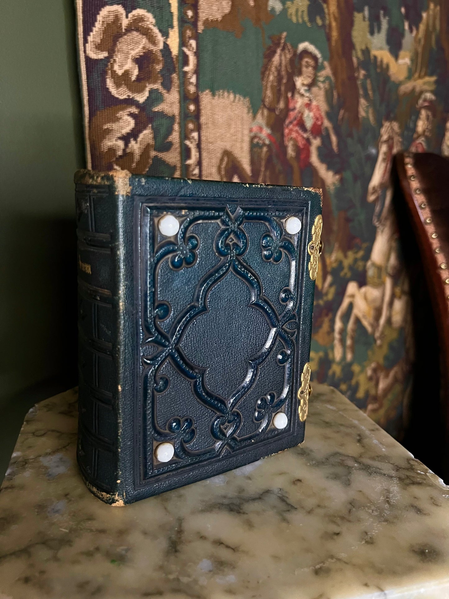 Antique Album with Brass Leaf Hinges