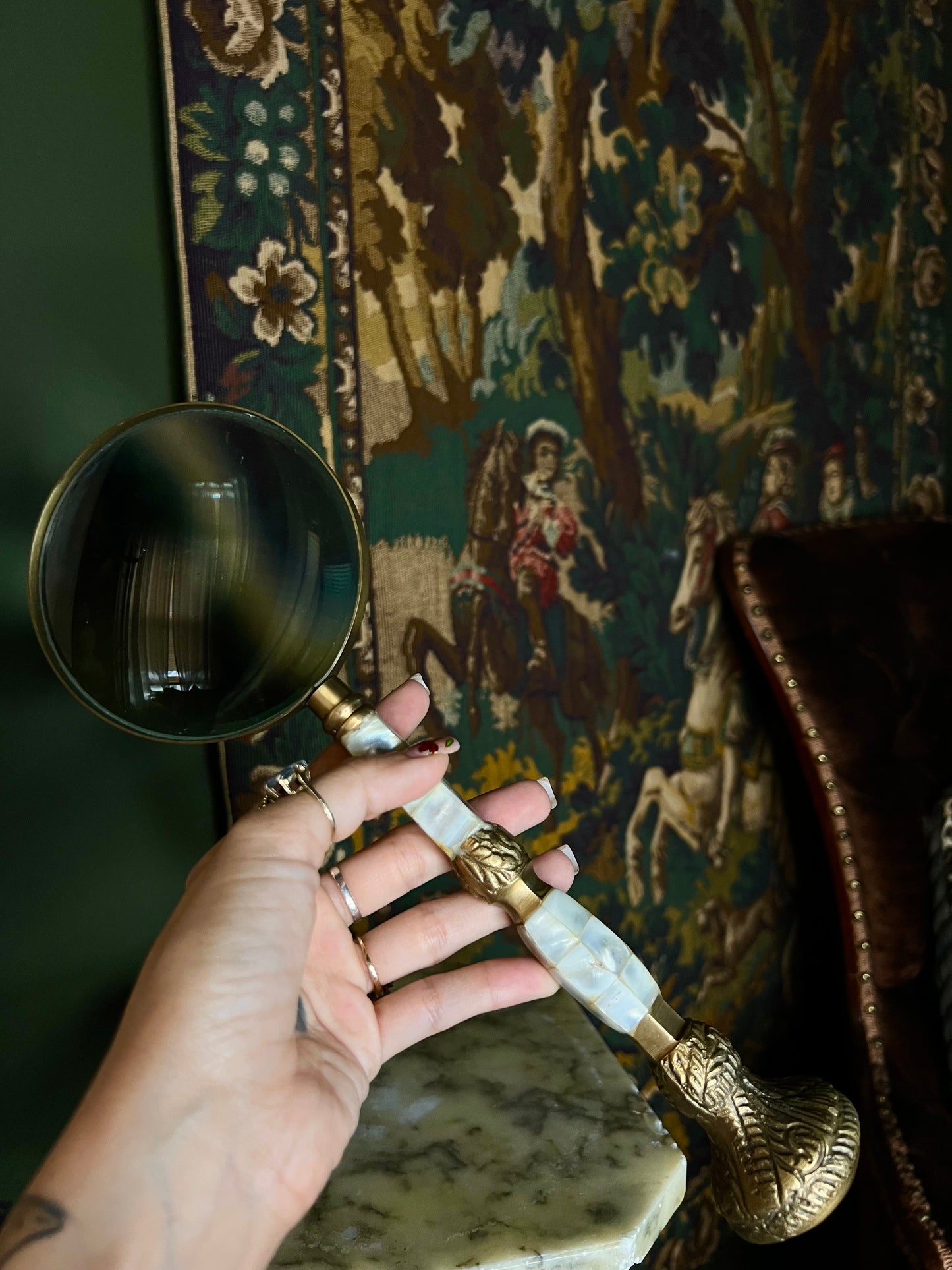 Mother of Pearl Magnifying Glass