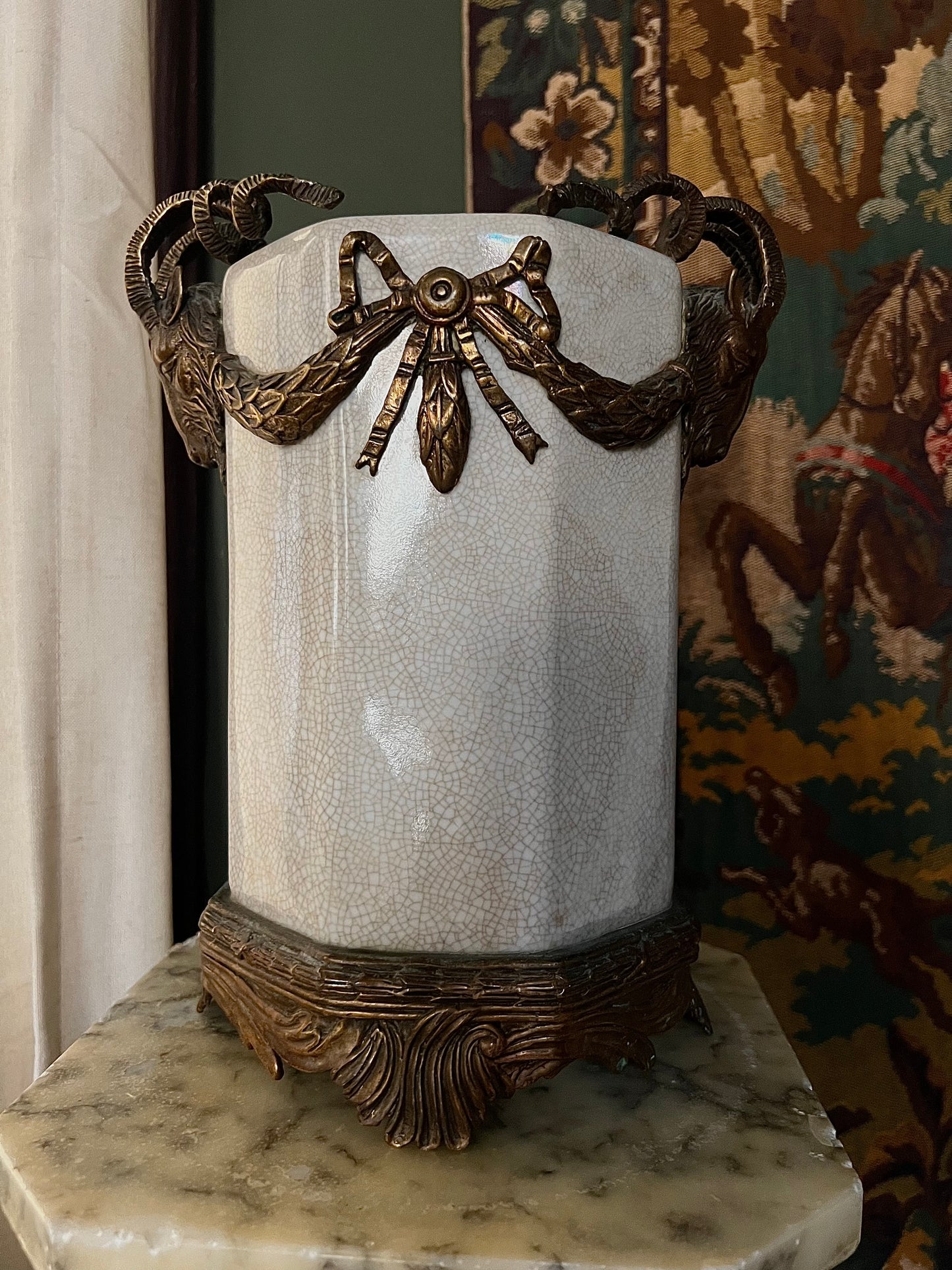 Antique Bronze Mounted Porcelain Vase