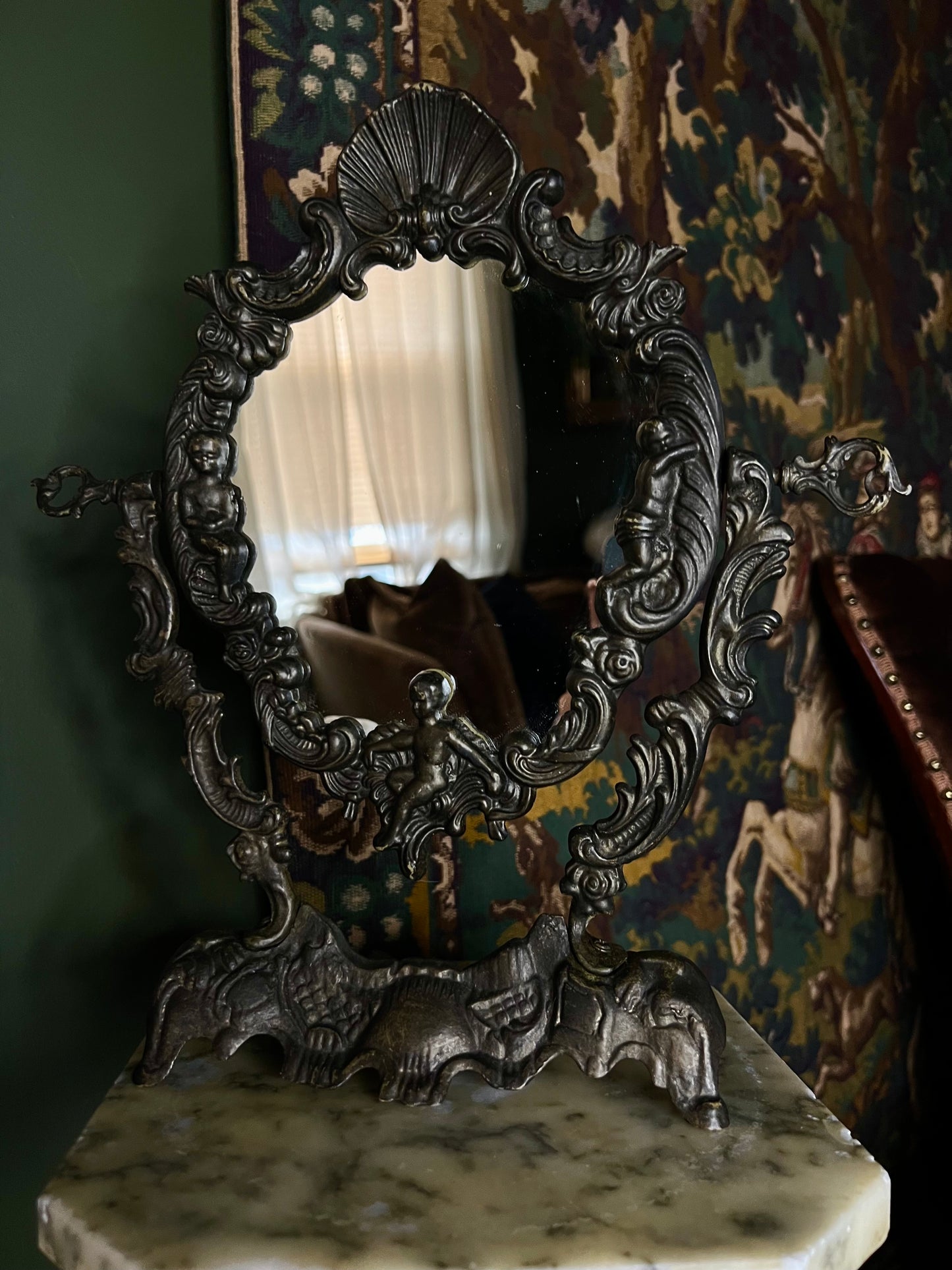 Cast Metal Vanity Mirror