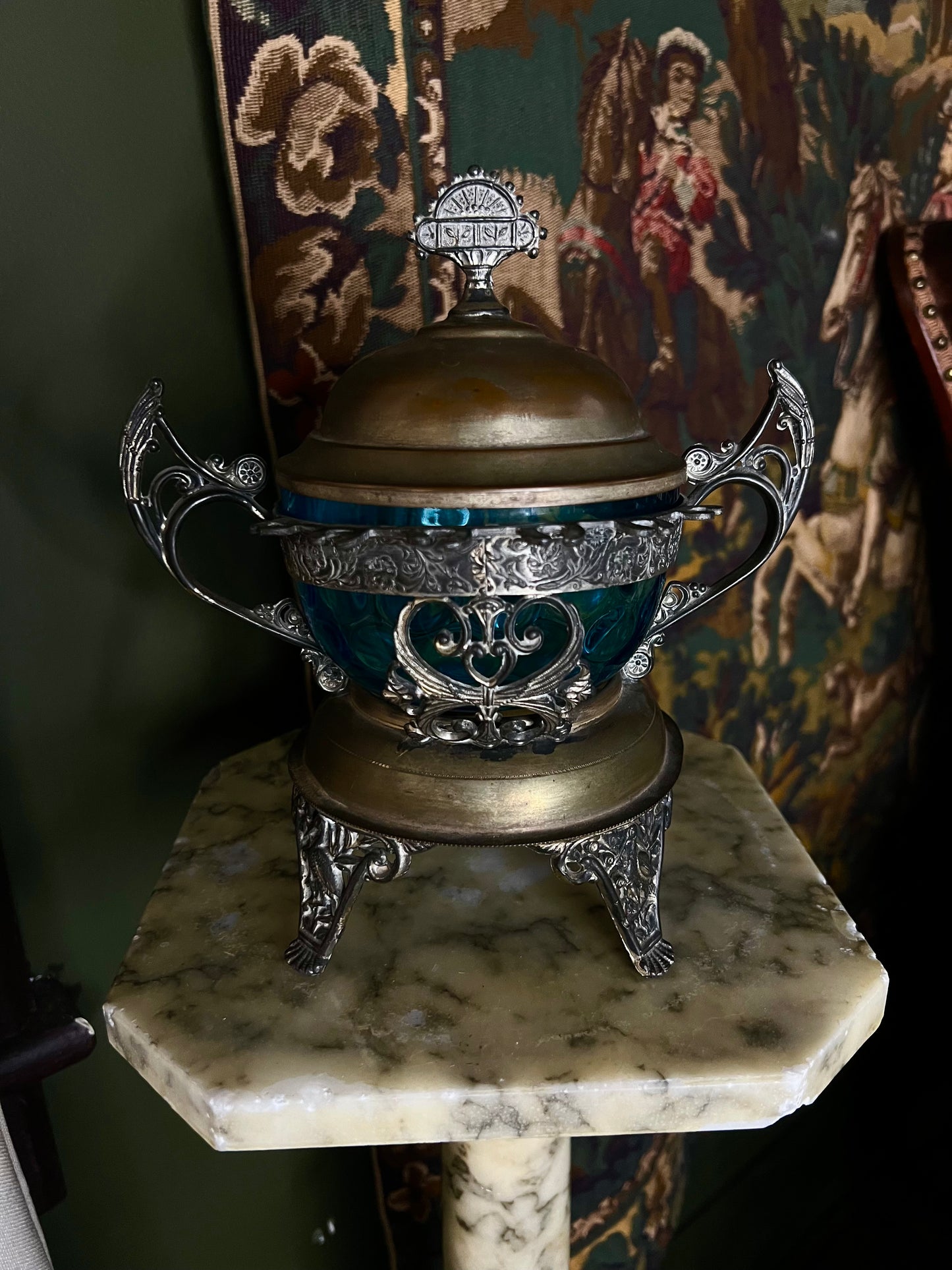 J Roger’s Silver Sugar Bowl/Spoon holder