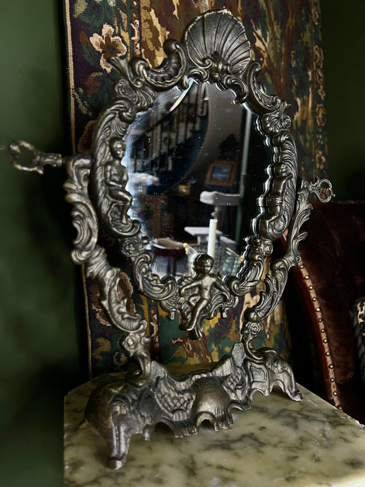 Cast Metal Vanity Mirror