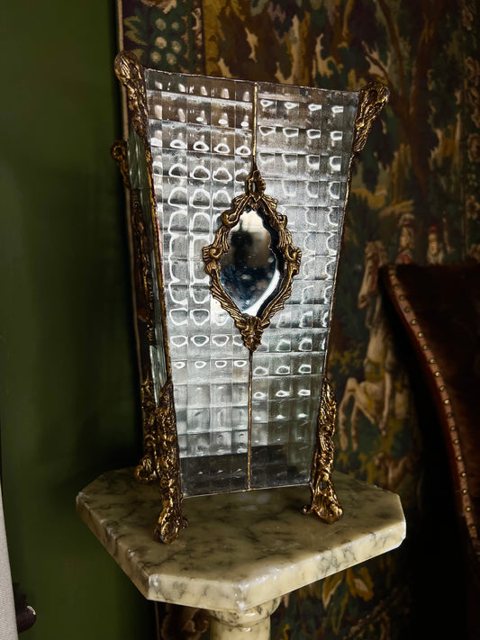 Vintage Square Mirrored Vase