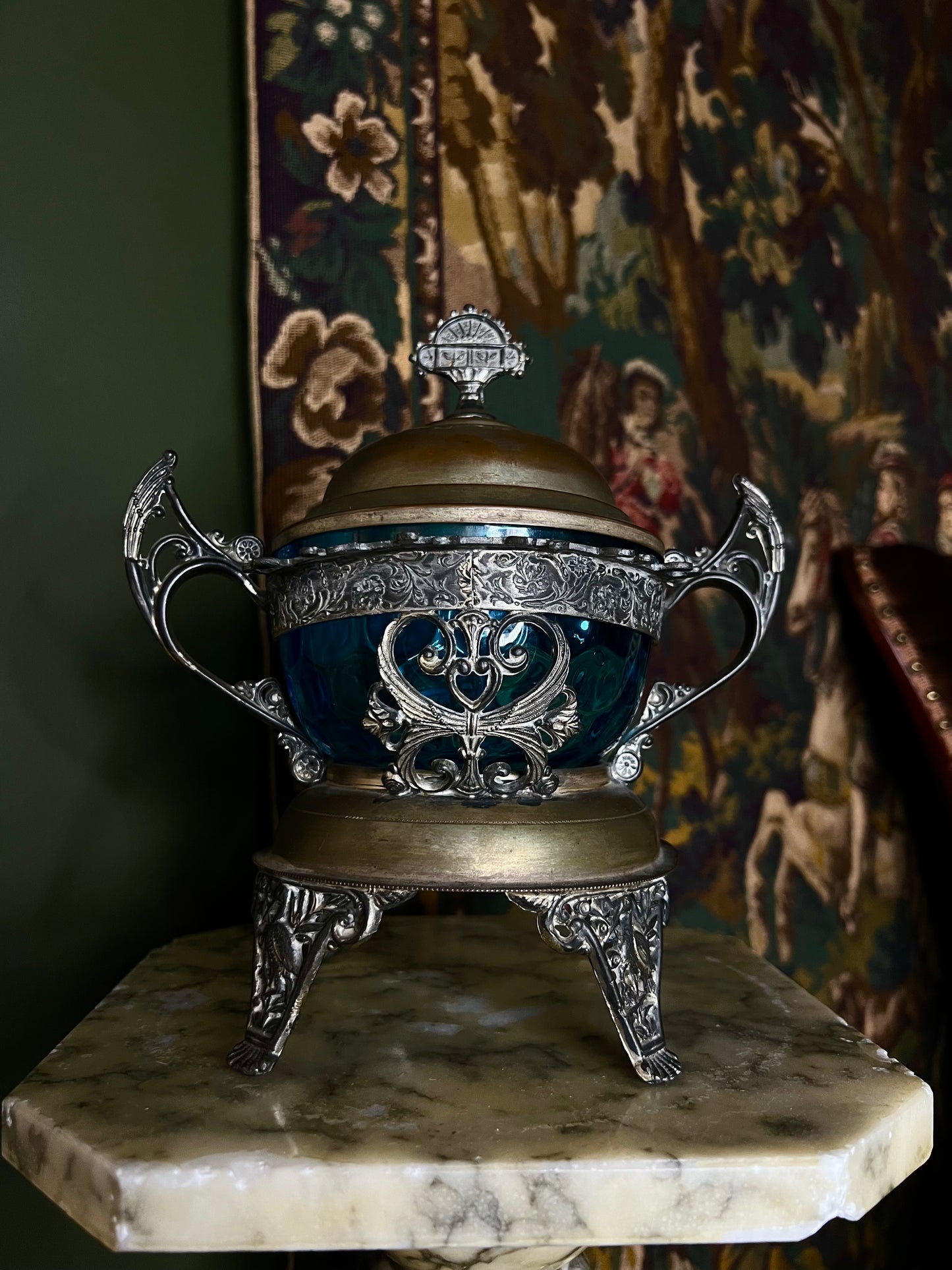 J Roger’s Silver Sugar Bowl/Spoon holder